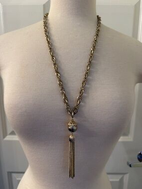 Gold Long Tassel Chain Necklace for Women